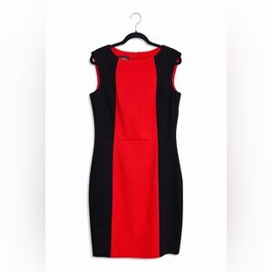 Alyx Limited Colorblock Sheath Dress 12 Red Black Flattering Career